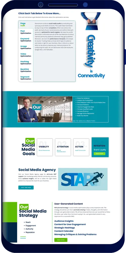 Attractive website structure